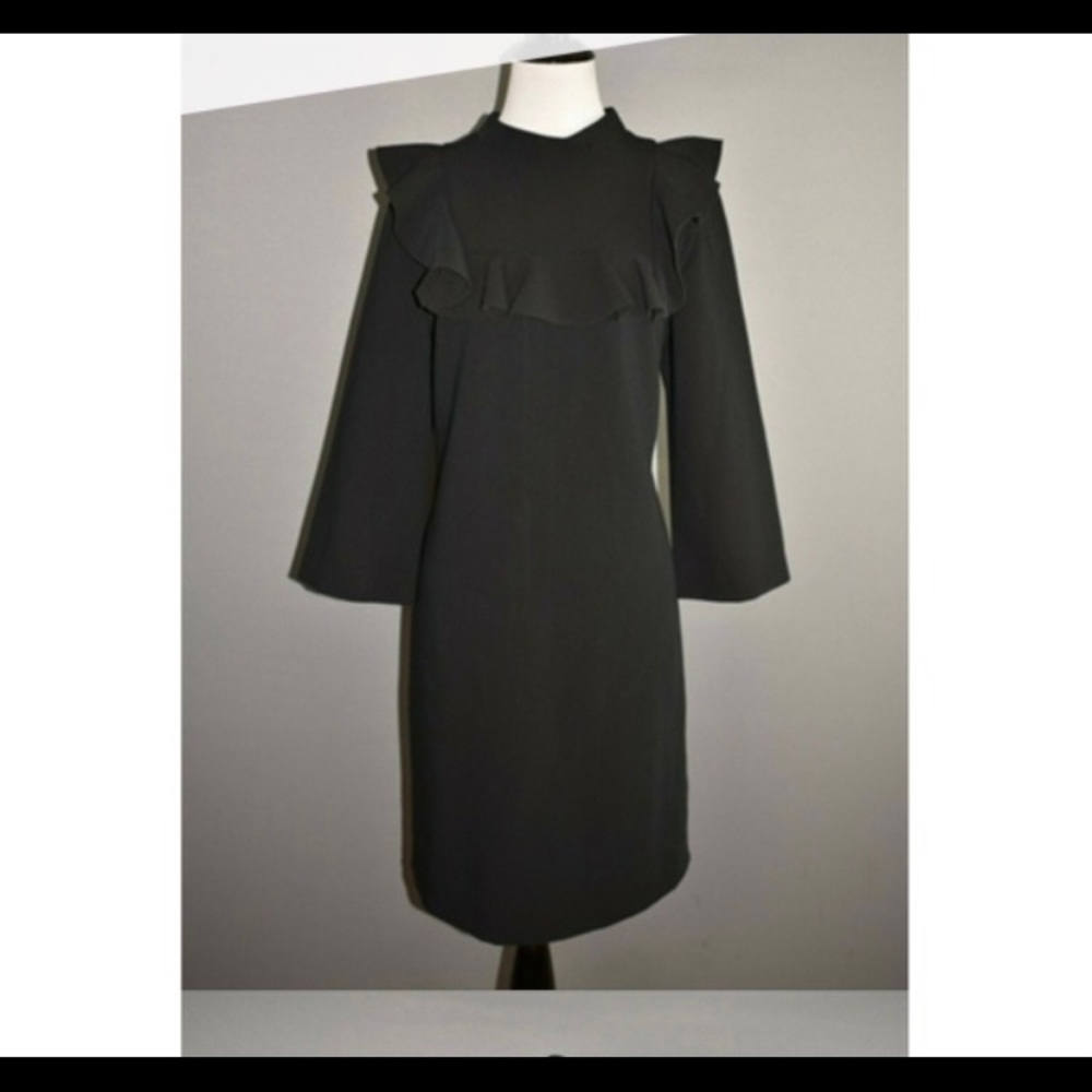 BANANA REPUBLIC LONG SLEEVE RUFFLE YOKE DR…
